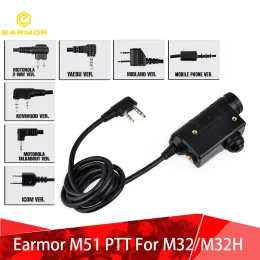 Protector Opsmen Earmor Military M51 PTT Tactical Push To Talk For M32/M32H Headset för Kenwood/ICOM Radio Soffair Adapter