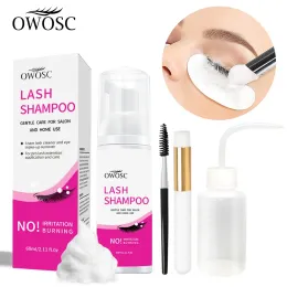 Remover 60 ml Eyelash Extension Shampoo Foam Professional Cleaner Mousse Wash Oil Dustcare Makeup Remover Glue Home Salon Använd anpassad logotyp
