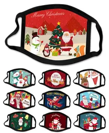 For Adults Cotton Cloth Christmas Mask Cartoon Printed Xmas Face Masks Washable Reusable Antidust Mouth Cover Party Mask3342838