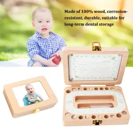 Frames Organizer Milk Teeth Storage Wooden Photo Frame Fetal Hair Deciduous Tooth Box Umbilical Lanugo Save Collect Baby Souvenirs Gift