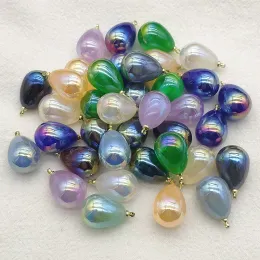 قلادات وصول جديد! 21x13mm 100pcs Imitation Pearl Magic UV Drop Charm for Handmange Necklace Enring Diy المجوهرات