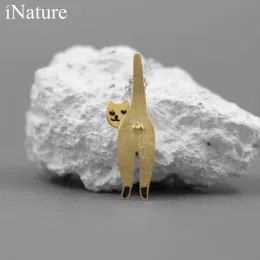 Halsband Inature Cute Naughty Kitten Cat Pendant 925 Sterling Silver Chain Halsband för kvinnor Fashion Fine Jewelry Accessories Gifts