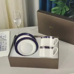 Cups Saucers Drop Lieferant Klassiker Retro Keramik Tee Kaffeetasse und Untertasse Gold Becher kreatives Küchengeschirr mit Geschenkbox