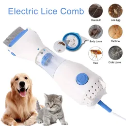 Combs Electric Anti Lice Comb Pet Puppy Dog Cat Head Flea Removal Killer Brush Pet items 12v small power comb for dog cat 110V 220V