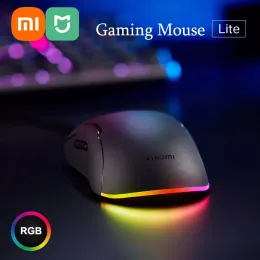 Mice Xiaomi Game Mouse Lite with Rgb Light 220 Ips 400 to 6200 Dpi Five Gears Adjusted 80 Million Hits Ttc Micro Move Mi Gaming Mouse