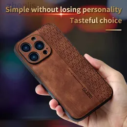 حالات الهاتف الخليوي iPhone 11case لـ iPhone 15 14pro Max 13 12 11 Plus XS X XR 8 7 SE20 Luxury Leather Business Elite Proof Process Cases D240424