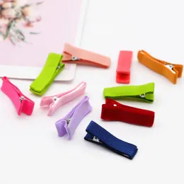 Accessoires Haar Alligator Clips alle bedeckten Band 3,5 cm Doppeldruck Haarnadeln für Baby Girl Frauen Bögen Blumen Haarbandzubehör 100pcs