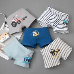 Underwear 5Pcs/lot Boys 100% Cotton Flat Angle Panties Baby Boy Cartoon Print Four Corners Underwear Children Comfortable Panties 310 Y