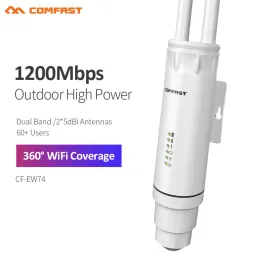 Routers Comfast 300m/1200m utomhusåtkomstpunkt Trådlös WiFi Extender 2.4G/5GHz AC1200 WEWAREA ROUTER WiFi Antenns Street AP