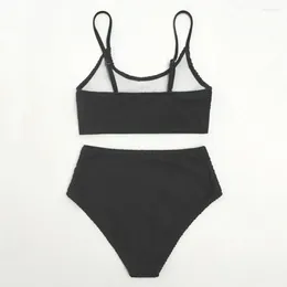 여자 수영복 2pcs/세트 수영복 세련된 좋은 탄력 분할 분할 해변 의류 여름 비키니 섹시 목욕