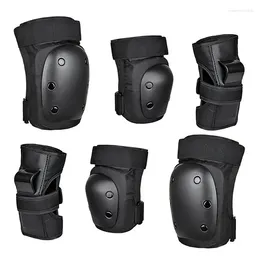Knee Pads Black Roller Wrist 6pcs Skating Protector Elbow Ice Cycling Protective /Kit Skateboard Riding Guard Gear