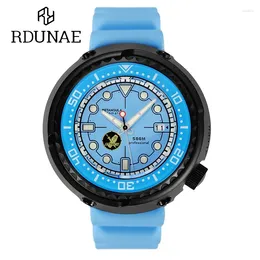 손목 시계 Rdunae 2024 NH35 52mm 남성 자동 기계식 시계 고급 사파이어 고무 다이빙 방수 20BAR Super Glow Reloj Hombr