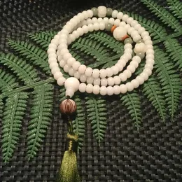 Strand Doğal Beyaz Yeşim Bodhi Kök Buda Boncuk Kolye Kabak Lotus Erkek ve Kadın Nimet