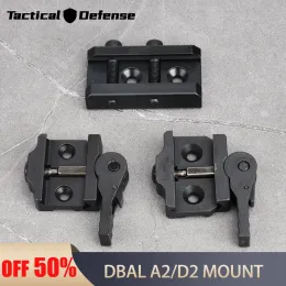 Luzes táticas de metal full metal dbala2 d2 picatinny montagem QD Base rápida Instale Remova Fit 20mm Rail para o assento de montagem de peq dbal