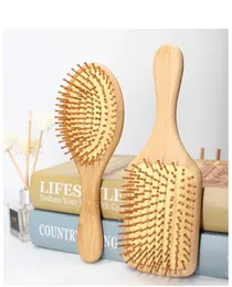 pędzle do włosów bambusowe szczotkę zakrzywioną masaż pędzla grzebień rozrywkowy przenośny szczoteczka do włosów dla kobiet proste kręcone szczotki do stylizacji
