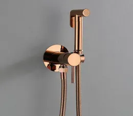 Łazienka ukryta i zimna bidet Zestaw rozpylający Rose Gold Chrome Mat Mat Black Monted Handheld Bidet Sprayler Kan Toaleta 9638262