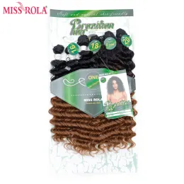 Weave Weave Miss Rola Ombre Synthetic Hair Deep Wave Hair Weaves Hair Wefts T1B/30 With Free Closure 1620 inch 6pcs/Pack 200g