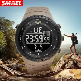 시계 Smael 브랜드 스포츠 시계 패션 방수 군대 LED 남성 스포츠 스톱워치를위한 디지털 전자 손목 시계