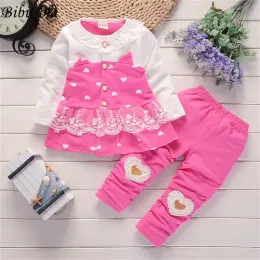 Sets Bibicola Baby Girls Cloding Set Childre Girls Mode -Baumwolltops + Hosen 2pcs Sports Anzüge Kleinkind Girl Neugeborene Baumwolloutfits