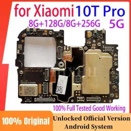 Antenna olåst original moderkort för Xiaomi 10t Pro Mainboard Testade helt bra arbetslogikbrädeskretsar för Mi 10T Pro