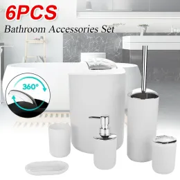 Kafalar 6pcs Banyo Aksesuarları Setler Diş Pırtan Tutucu Tuvalet Siyah Toliet Fırça Tutucu Bardak Vantuz Kupası Sabun Bulma Ev için