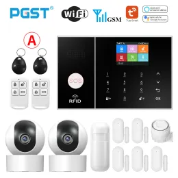 Controle PGST Smart Life Alarme System para Wi -Fi GSM Host com Sensor de Porta e Motion Tuya Smart App Control Work Alexa Alexa