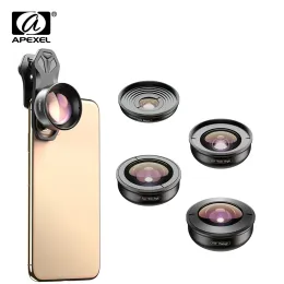 Filtros Apexel HD 5 em 1 Câmera lente de telefone 4k Lente de macro de largura Lente Fisheye com filtro CPL para iPhone7 8 Samsung All Smartphone