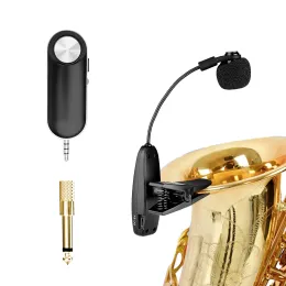 Microphones UHF Wireless Instruments Saxophone Microphone Wireless Receiver Transmitter,160ft Range,Plug and Play,Great for Trumpets