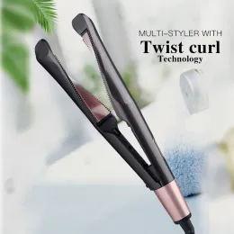 Alisadores Profissionais Cabelo Led de Cabelo Led Placa Twisted 2 em 1 Curador de Curling Curador Curador de cabelo aquecido para todos os tipos de cabelo