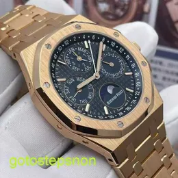 AP Taktik Bilek Saati Royal Oak Serisi 26574or Gül Altın Mavi Kadran Sürekli Takvim Erkek Moda Boş Zamanla Geri Dönüş İş Sporları Mekanik Saat