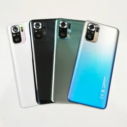 Çerçeveler 10 PC/LOT XIAOMI İÇİN ORİJİNAL REDMI Note 10 Arka Pil Kapısı Redmi Not 10s Yedek Geri Gövde Kapağı Kılıfı + Kamera Lens