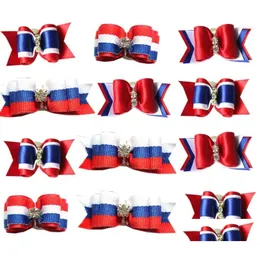 Abbigliamento per cani 50 pezzi americani Indipendence Day Pet Hair Bows Diamond per cagnolini animali domestici 4 ° JY Accessori Delivery Delivery Home Garden SU DHD5J