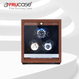 Frucase Watch Winder för automatiska klockor 3 Box Smycken Display Collector Storage träkorn med ljus 240412