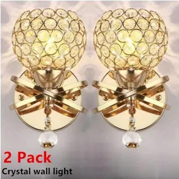 Lampa ścienna nowoczesne kryształowe światła LED sypialnia nocna E26/27 Schody Nightlight Art Deco do domowej sconce