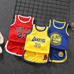 Baby Basketball Hoop Summer Casual Sports Short Sleeve Shorts Set Boy Girl Basketball Suit Elementary School Performance Clothing