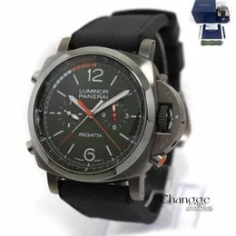 럭셔리 남성 시계 디자이너 시계 자동 기계적 스테인레스 스틸 Pererei Lumiinor Regatta Chrono 플라이 백 Pam01299 47mm Verde Titanio Scatola Care WL Antp