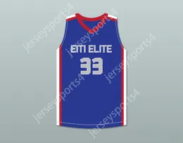 Custom Qualquer nome Mens Juventude/crianças Tacko Fall 33 cada 1 Teach 1 Elite AAU Blue Basketball Jersey 2 Top Stitched S-6xl