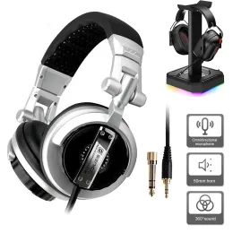 Headphone/Headset ST80 Wired Professional Studio DJ Headphone Rotatable Foldable Over Ear HiFi Dynamic Bass Monitor Music Headset with 3.5mm Jack