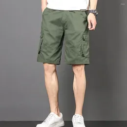 Men's Shorts Breathable Summer Cargo With Multi Pockets Design Button Zipper Wide Leg Knee-length For A
