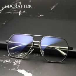 Frames Hdcrafter Metal Oversized Computer Eye Glasses Antiblue Rays Photochromic Lenses Eyeglasses Frame for Women Men Oculos De Grau