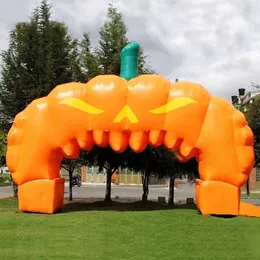 10m de largura (33 pés) com gigante gigante de abóbora inflável Archway Halloween Arch Welcome Gate para decoração de eventos