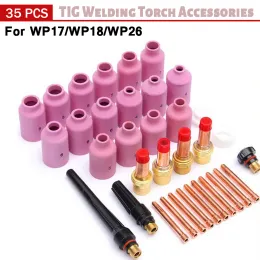 Filters 35pcs Tig Welding Torch Collet Medium Gas Lens Collet Bodies Alumina Gas Lens for Wp17 Wp18 Wp26 Tig Kit Practical Accessories