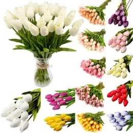 Flores decorativas 1pc Mini Tulip Home Simulation Flower Bouquet para decoração de casamento com falso