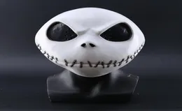 Neu The Nightmare vor Weihnachten Jack Skellington White Latex Mask Movie Cosplay Requisis Halloween Party Schelmische Horrormaske T2039321