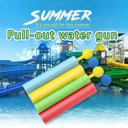 Gun Toys 12pcs Ano de atiradores de água para crianças portáteis 4 cores de 30 pés faixa infantil pistola de água de espuma de água para piscina de piscina de verão Playl2404