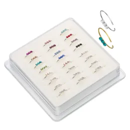 Jewelry 24Pcs/Box 925 Sterling Silver 3 Gemstone Thin Nose Ring Nose Hoop Piercing 10mm Available Colors Body Jewelry Piercing Nariz