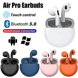 TWS Pro 6 Ohrhörer Bluetooth -Kopfhörer mit MIC 9D Stereo HiFi -Ohrhörern für Infinix Tecno Xiaomi Samsung Android Wireless Bluetooth Headset mit Einzelhandelsverpackungen
