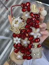 Casos de telefone celular Perfume Pumpkin Luxury 3D Diamond Phone Case para iPhone 13 12 11 Pro Max X Xr Xsmax x 8 Plus 7Plus Rhinestone Tampa traseira 240423