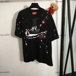 designerka Knit T shirt marka odzieży damska letnia topy moda logo drukowanie krótkiego rękawu pluszowe misia