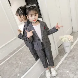 Shirts Fashion Wedding Kids Suit for Girls Formal Pant abiti per adolescenti 2 pcs blazer set di marchio Blazer 4 5 7 9 11 13T